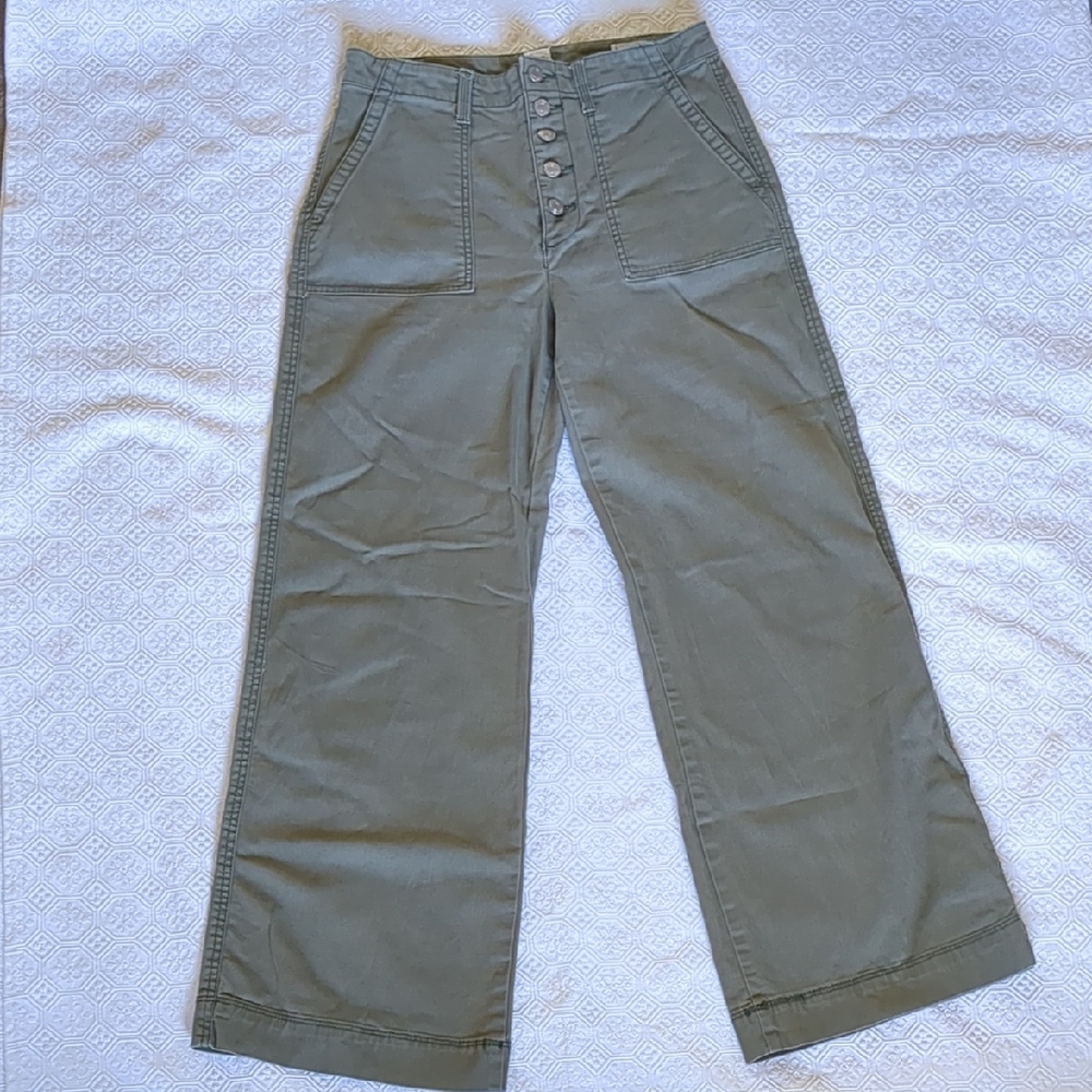 GAP Wide Leg Pants - Olive Green